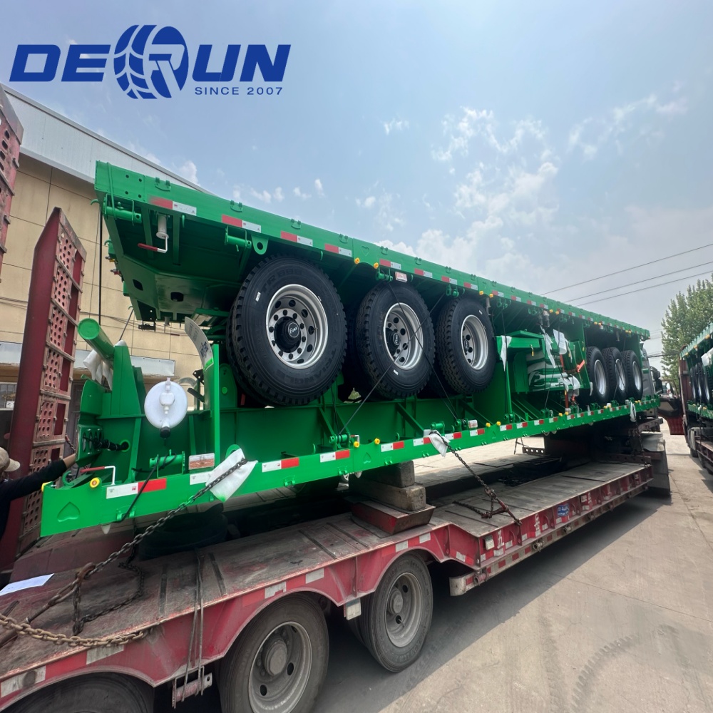 Dinun 4 ədəd Tri-Axle Cargo Dropside Semi Trailer Əlcəzairə göndərildi