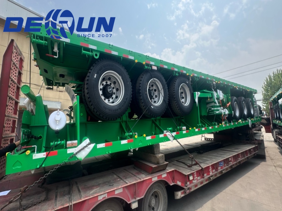 Dinun 4 ədəd Tri-Axle Cargo Dropside Semi Trailer Əlcəzairə göndərildi